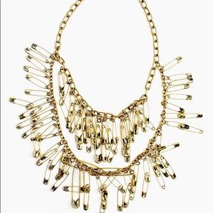 Nasty Gal Safety Pin Brass Necklace